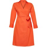 Trendyol Curve Orange Double Breasted Woven Dress Cijene