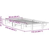  Okvir kreveta bez madraca bijeli 90 x 190 cm masivna borovina | shoptok.hr