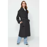 Trendyol Trench Coat - Gray - Double-breasted