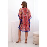 Kesi Włoski Women's beach poncho with V-neckline burgundy | shoptok.hr