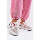 Boto Ladies Sports Shoes With Mesh And Studs Gray Ogalda | Shoptok.si