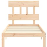  Kreveta s uzglavljem 90 x 200 cm od masivnog drva | shoptok.hr