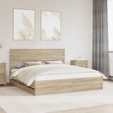  Krevetna konstrukcija s ladicama Sonoma hrast 200 x 200 cm | shoptok.hr