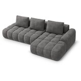 Cosmopolitan Design Siva baršunasti sklopiva/s prostorom za odlaganje kutna garnitura (s desnim kutom/s ležaljkom) Linz – | shoptok.hr