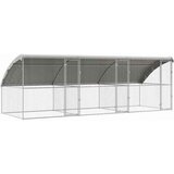 Kućica za pse s pohranom 3 pcs Srebrno 6 x 2 x 2 m Čelik | shoptok.hr