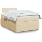 vidaXL Box spring postelja z vzmetnico krem 120x190 cm blago, (21307474) | Shoptok.si