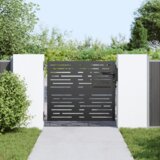 vidaXL Vrtna vrata Crna 105 x 100 cm Čelik s praškastim premazom | shoptok.hr