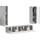  Set TV komoda 4 kom. Betonski sivi Konstruirano drvo | shoptok.hr