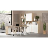 MID.YOU KOTNA PISALNA MIZA leseni material bela, barve hrasta | Shoptok.si