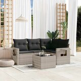 Maison Chic Seti vrtnega pohištva - Vrtna garnitura - Vrtni pohištvo set 5-delna z blazinami siv poli ratan, (21815307) | Shoptok.si