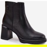 Boto Leather Women's Ankle Boots On Heel Black Julissa | Shoptok.si