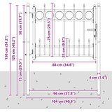  Ograjna vrata HORST 100 x 75 cm Kovina Črna Zaklenljivo, (5000301138) | Shoptok.si
