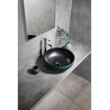 Sapho Črn/turkizen keramičen okrogel umivalnik ø 41 cm Priori – | Shoptok.si