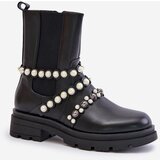 Kesi Women's Ankle Boots with Decorative Straps - Black Sintitia | shoptok.hr