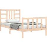  Posteljni okvir z vzglavjem 100x200 cm trden les | Shoptok.si