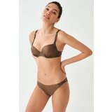 Dagi Bikini Top - Brown - Plain Cijene
