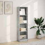 vidaXL Knjižna omara betonsko siva 40x24x143 cm inženirski les | Shoptok.si