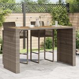 vidaXL Vrtni stol s pločom od drva bagrema sivi 185x80x110cm poliratan | shoptok.hr
