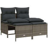  4-dijelni set vrtnih sofa od poliratana s jastucima sivi | shoptok.hr