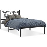 Maison Chic Kovinski Posteljni okvir - Enojna postelja - Postelja za odrasle z vzglavjem črn 107x203 cm, (21694666) | Shoptok.si