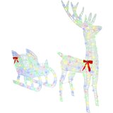 vidaXL Reindeer vuče saonice šareni 120 cm 55 cm Akril Cijene
