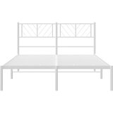  Metalni okvir za krevet s uzglavljem bijeli 135x190 cm | shoptok.hr