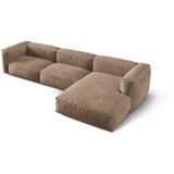 Micadoni Svetlo rjava kotna sedežna garnitura iz tkanine bouclé (desni kot) Martina – Home | Shoptok.si
