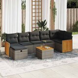  8-dijelni set vrtnih sofa od poliratana s jastucima sivi | shoptok.hr