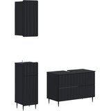  Set za kupaonicu od 3 dijela ZWOLLE Crna Konstruirano drvo | shoptok.hr