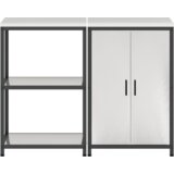 vidaXL Kuhinjski set za pohranu 2 pcs Srebrna 120 x 50 x 92 cm | shoptok.hr