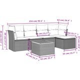  6-dijelni set vrtnih sofa od poliratana s jastucima sivi | shoptok.hr