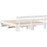  Krevetna konstrukcija Bijelo 200 x 200 cm Čvrsto borovo drvo | shoptok.hr