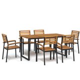  7-dijelni vrtni blagovaonski set od bagremovog drva i metala | Eponuda.com