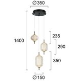  LED luster na sajli PELLUCID LED/20W/230V bronza/crna | Eponuda.com