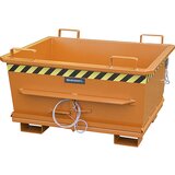 eurokraft pro Stožčast zabojnik s preklopnim dnom, prostornina 0,5 m³, nosilnost 1000 kg, oranžna RAL 2000 | Shoptok.si