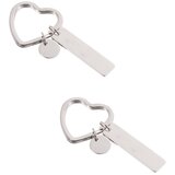 INF 2-komponentni obesek za ključe iz nerjavečega jekla v obliki srca Silver, (21245912) | Shoptok.si