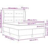 Box Spring postelja z vzmetnico v temno rjavi barvi, 160x200 cm blago, (22051299) | Shoptok.si