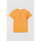 OVS Dječja pamučna majica kratkih rukava boja: narančasta, jednobojni model