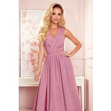 Numoco Long dress with neckline and tie | shoptok.hr