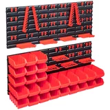  103-dijelni set kutija za pohranu sa zidnim pločama crveno-crni