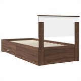  Okvir za krevet Smeđi hrast i srebrna 75 x 190 cm | shoptok.hr