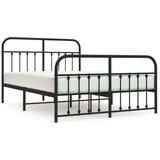 vidaXL Metalni okvir kreveta uzglavlje i podnožje crni 140x200 cm | shoptok.hr