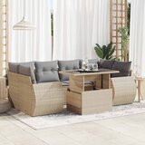 vidaXL 7-dijelni set vrtnih sofa od poliratana s jastucima bež | shoptok.hr