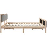  Okvir kreveta s uzglavljem Smeđa i svijetlo siva 200 x 200 cm | Eponuda.com