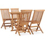  The Living Store Zložljiva vrtna jedilna garnitura 5-delna iz trdne tikovine - Zunanja Jedilna Garnitura, (21480810) | Shoptok.si