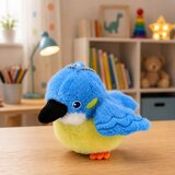  Plush Bird Mascot on a Keychain with a Pendant Blue 9 cm | shoptok.hr
