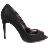 SEASTAR Black glitter pumps with open toes | Shoptok.si