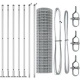vidaXL Euro Ograja z 7 Flanšastimi Stebri 1,2x10 m Cinkano Jeklo | Shoptok.si
