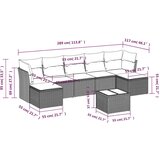  8-dijelni set vrtnih sofa od poliratana s jastucima crni | shoptok.hr