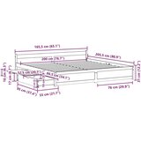 vidaXL Okvir kreveta bez madraca 160 x 200 cm od masivne borovine | shoptok.hr